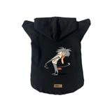 monopetz Kapişonlu Polar Sweatshirt Köpek ve Kedi Kıyafeti & Elbisesi Siyah IR005 L