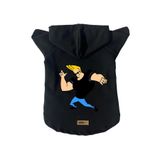 monopetz Kapişonlu Polar Sweatshirt Köpek Ve Kedi Kıyafeti & Elbisesi Siyah Johny Bravo S
