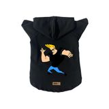 monopetz Kapişonlu Polar Sweatshirt Köpek Ve Kedi Kıyafeti & Elbisesi Siyah Johny Bravo XL
