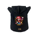 monopetz Kapişonlu Polar Sweatshirt Köpek Ve Kedi Kıyafeti & Elbisesi Siyah Mario M