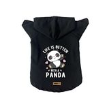 monopetz Kapişonlu Polar Sweatshirt Köpek ve Kedi Kıyafeti & Elbisesi - Siyah Panda XL Beden