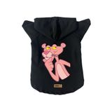 monopetz Kapişonlu Polar Sweatshirt Köpek Ve Kedi Kıyafeti & Elbisesi Siyah Pembe Panter L