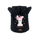monopetz Kapişonlu Polar Sweatshirt Köpek ve Kedi Kıyafeti & Elbisesi Siyah Rabbit M