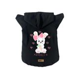 monopetz Kapişonlu Polar Sweatshirt Köpek ve Kedi Kıyafeti & Elbisesi Siyah Rabbit S