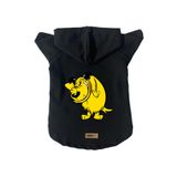 monopetz Kapişonlu Polar Sweatshirt Köpek ve Kedi Kıyafeti & Elbisesi Siyah Rabugento L