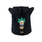 monopetz Kapişonlu Polar Sweatshirt Köpek Ve Kedi Kıyafeti & Elbisesi Siyah Rick And Morty M