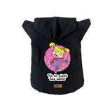 monopetz Kapişonlu Polar Sweatshirt Köpek ve Kedi Kıyafeti & Elbisesi Siyah Rugrats Angelica XS