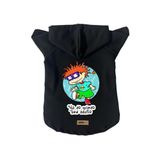 monopetz Kapişonlu Polar Sweatshirt Köpek ve Kedi Kıyafeti & Elbisesi Siyah Rugrats Carlitos L
