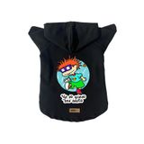 monopetz Kapişonlu Polar Sweatshirt Köpek ve Kedi Kıyafeti & Elbisesi Siyah Rugrats Carlitos XS