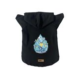 monopetz Kapişonlu Polar Sweatshirt Köpek ve Kedi Kıyafeti & Elbisesi Siyah Scuerou XS