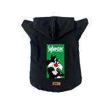 monopetz Kapişonlu Polar Sweatshirt Köpek ve Kedi Kıyafeti & Elbisesi Siyah Sylvester L
