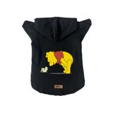 monopetz Kapişonlu Polar Sweatshirt Köpek ve Kedi Kıyafeti & Elbisesi Siyah Winnie The Pooh XS