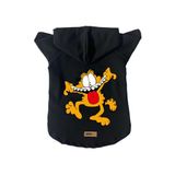 monopetz Kapişonlu Polar Sweatshirt Köpek Ve Kedi Kıyafeti & Elbisesi Siyah Yeni Garfield L