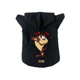 monopetz Kapişonlu Polar Sweatshirt Köpek Ve Kedi Kıyafeti & Elbisesi Siyah Yeni Tazmanya Canavarı S