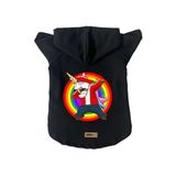 monopetz Kapişonlu Polar Sweatshirt Köpek Ve Kedi Kıyafeti & Elbisesi Siyah Yeni Unicorn S