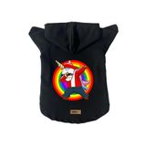 monopetz Kapişonlu Polar Sweatshirt Köpek Ve Kedi Kıyafeti & Elbisesi Siyah Yeni Unicorn XL