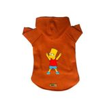 monopetz Kapişonlu Polar Sweatshirt Köpek ve Kedi Kıyafeti & Elbisesi Turuncu Bart Simpson M