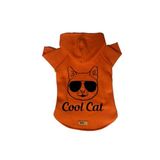 monopetz Kapişonlu Polar Sweatshirt Köpek ve Kedi Kıyafeti & Elbisesi Turuncu Cool cat S