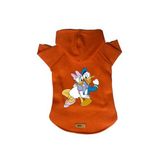 monopetz Kapişonlu Polar Sweatshirt Köpek ve Kedi Kıyafeti & Elbisesi Turuncu Deysi Donald XS