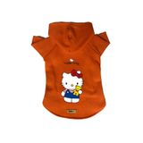 monopetz Kapişonlu Polar Sweatshirt Köpek Ve Kedi Kıyafeti & Elbisesi Turuncu Hello Kitty XS