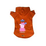 monopetz Kapişonlu Polar Sweatshirt Köpek ve Kedi Kıyafeti & Elbisesi Turuncu Peppa Pig XS