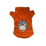 monopetz Kapişonlu Polar Sweatshirt Köpek ve Kedi Kıyafeti & Elbisesi Turuncu Rick and Morty 2 L