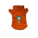 monopetz Kapişonlu Polar Sweatshirt Köpek Ve Kedi Kıyafeti & Elbisesi Turuncu Rick And Morty XL