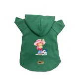 monopetz Kapişonlu Polar Sweatshirt Köpek ve Kedi Kıyafeti & Elbisesi Yeşil Çilek Kız L
