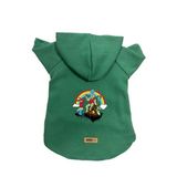 monopetz Kapişonlu Polar Sweatshirt Köpek ve Kedi Kıyafeti & Elbisesi Yeşil City 28 S