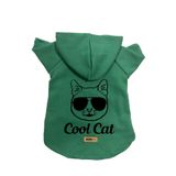 monopetz Kapişonlu Polar Sweatshirt Köpek ve Kedi Kıyafeti & Elbisesi Yeşil Cool cat M