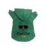 monopetz Kapişonlu Polar Sweatshirt Köpek ve Kedi Kıyafeti & Elbisesi Yeşil Cool cat S