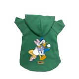 monopetz Kapişonlu Polar Sweatshirt Köpek ve Kedi Kıyafeti & Elbisesi Yeşil Deysi Donald M