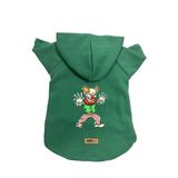 monopetz Kapişonlu Polar Sweatshirt Köpek ve Kedi Kıyafeti & Elbisesi Yeşil Evil Clown M