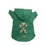 monopetz Kapişonlu Polar Sweatshirt Köpek ve Kedi Kıyafeti & Elbisesi Yeşil Evil Clown S