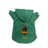 monopetz Kapişonlu Polar Sweatshirt Köpek ve Kedi Kıyafeti & Elbisesi Yeşil Happy Halloween Azrail XS