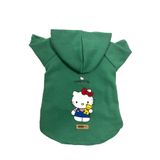 monopetz Kapişonlu Polar Sweatshirt Köpek Ve Kedi Kıyafeti & Elbisesi Yeşil Hello Kitty XL