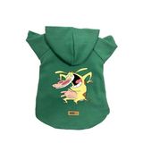 monopetz Kapişonlu Polar Sweatshirt Köpek ve Kedi Kıyafeti & Elbisesi Yeşil İnek M
