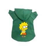 monopetz Kapişonlu Polar Sweatshirt Köpek ve Kedi Kıyafeti & Elbisesi Yeşil Lisa Simpson S
