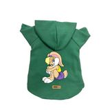 monopetz Kapişonlu Polar Sweatshirt Köpek ve Kedi Kıyafeti & Elbisesi Yeşil Lola L