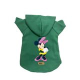 monopetz Kapişonlu Polar Sweatshirt Köpek ve Kedi Kıyafeti & Elbisesi Yeşil Minnie M