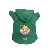 monopetz Kapişonlu Polar Sweatshirt Köpek ve Kedi Kıyafeti & Elbisesi Yeşil Naruto L