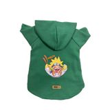 monopetz Kapişonlu Polar Sweatshirt Köpek ve Kedi Kıyafeti & Elbisesi Yeşil Naruto M