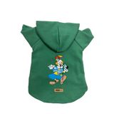monopetz Kapişonlu Polar Sweatshirt Köpek ve Kedi Kıyafeti & Elbisesi Yeşil Palyaço XL