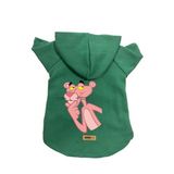 monopetz Kapişonlu Polar Sweatshirt Köpek Ve Kedi Kıyafeti & Elbisesi Yeşil Pembe Panter XL
