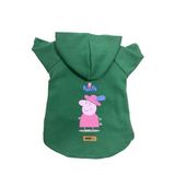 monopetz Kapişonlu Polar Sweatshirt Köpek ve Kedi Kıyafeti & Elbisesi Yeşil Peppa Pig M
