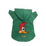 monopetz Kapişonlu Polar Sweatshirt Köpek ve Kedi Kıyafeti & Elbisesi Yeşil Pica Pau S