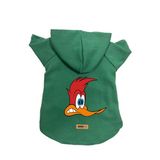 monopetz Kapişonlu Polar Sweatshirt Köpek ve Kedi Kıyafeti & Elbisesi Yeşil Pica Pau XL