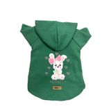monopetz Kapişonlu Polar Sweatshirt Köpek ve Kedi Kıyafeti & Elbisesi Yeşil Rabbit L