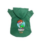 monopetz Kapişonlu Polar Sweatshirt Köpek ve Kedi Kıyafeti & Elbisesi Yeşil Rugrats Carlitos XL
