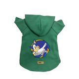 monopetz Kapişonlu Polar Sweatshirt Köpek ve Kedi Kıyafeti & Elbisesi Yeşil Sonic S